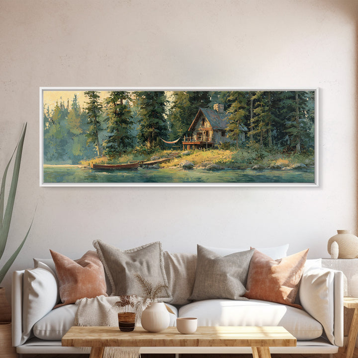 Nighttime Riverside Dock With Hanging Lanterns Evening Scene Oil Painting Canvas Print Wall Art For Romantic Bedroom Decor