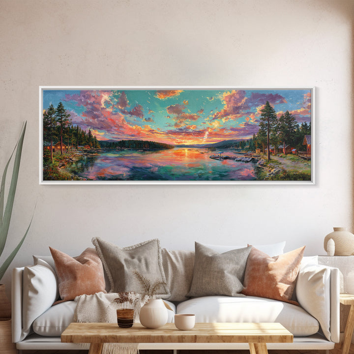 Urban Subway Staircase With Majestic Tiger Mural Wall Art Canvas Print For Man Cave Decor
