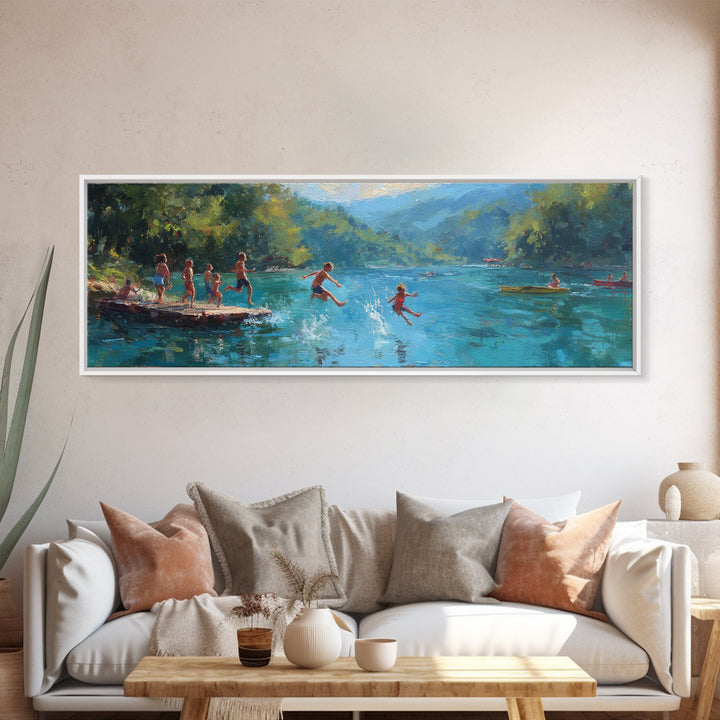 Starry Night Desert Landscape With Palm Trees And Campfire Beautiful Celestial Wall Art Canvas Print