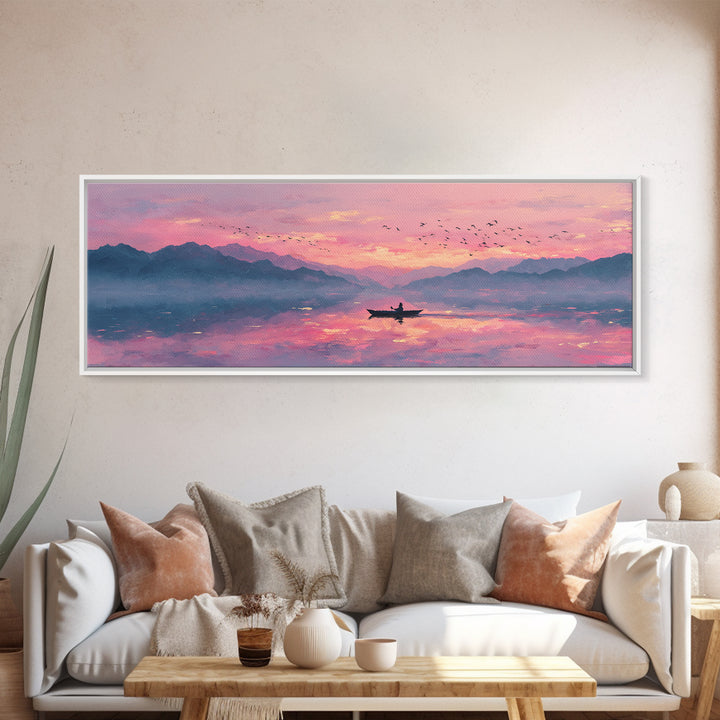 Vibrant Fantasy Dragon In Glowing Stormy Night Sky Dramatic Surreal Wall Art Framed Canvas Print For Unique Home Decor And Gift