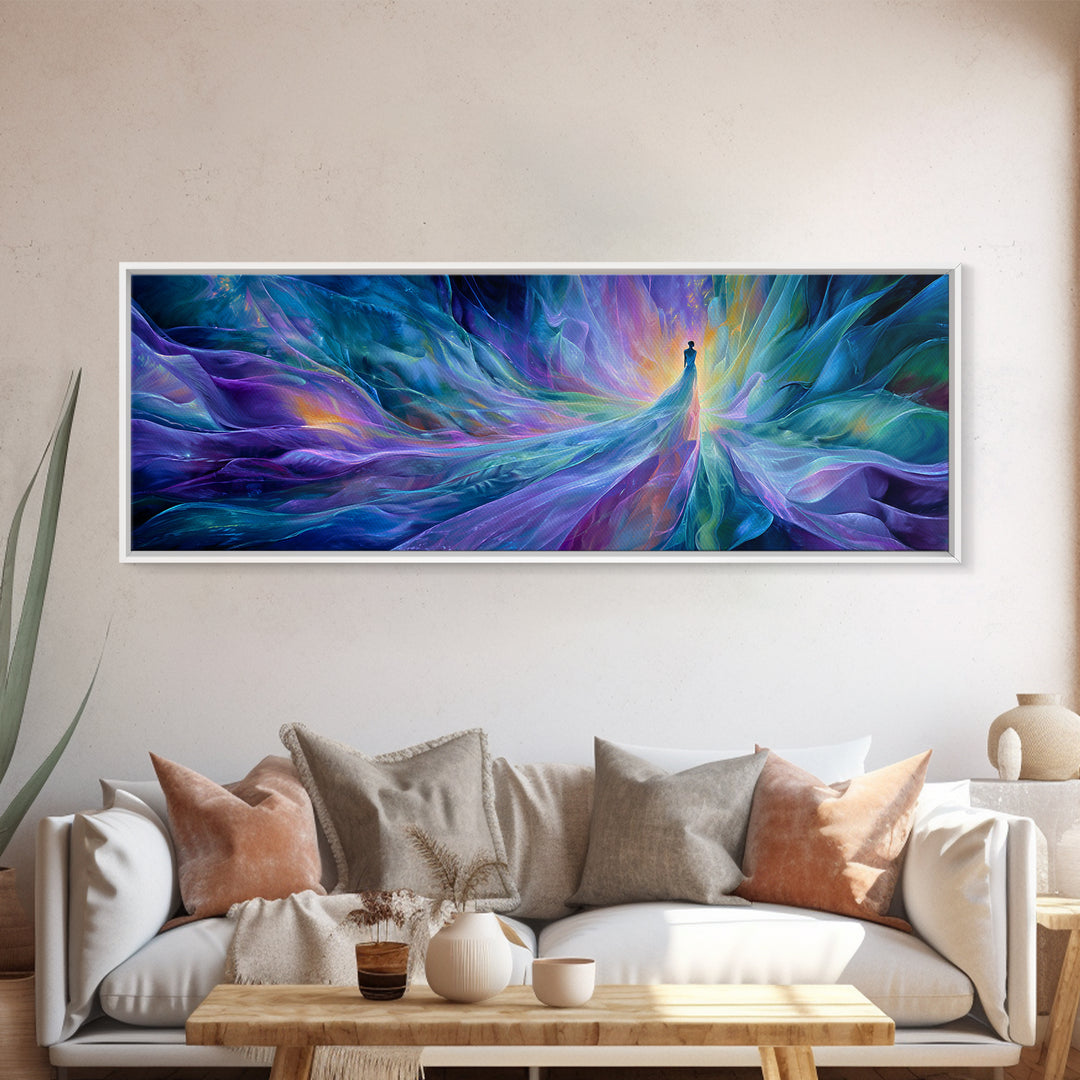 Ethereal Ice Queen In Blue Abstract Canvas Print, Dreamy Fantasy Wall Art, Calming Modern Bedroom Home Decor, Gift For Her