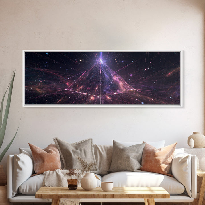 Cosmic Pyramid Galaxy Wall Art, Celestial Abstract Canvas Print, Space Decor, Sci Fi Wall Decor, Mystical Astronomy Art Print