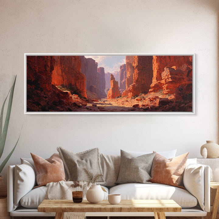 Red Rock Desert Canyon Wall Art, Southwestern Landscape Canvas Print, Western Decor, Earth Tone Decor, Large Horizontal Art