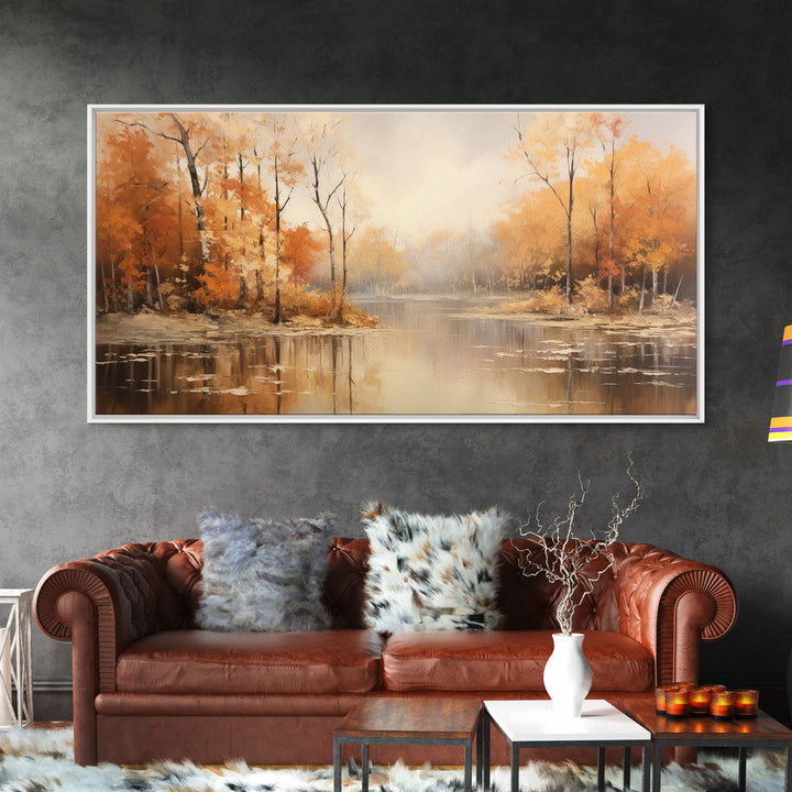 Fall Centerpiece Landscape Painting Canvas Print, Autumn Decor, Fall Centerpiece, Fall Home Decor, Fall Wall Decor, Fall Home Decor