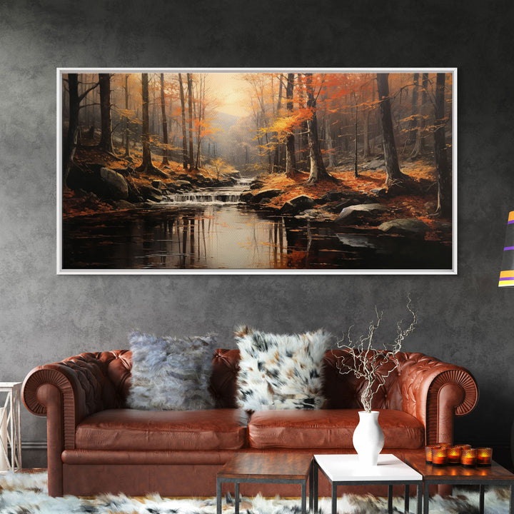 Fall Centerpiece Landscape Painting Canvas Print, Autumn Decor, Fall Centerpiece, Fall Home Decor, Fall Wall Decor, Fall Home Decor
