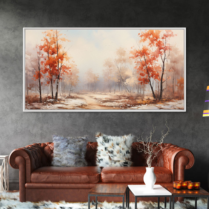 Fall Centerpiece Landscape Painting Canvas Print, Autumn Decor, Fall Centerpiece, Fall Home Decor, Fall Wall Decor, Seasonal Decor