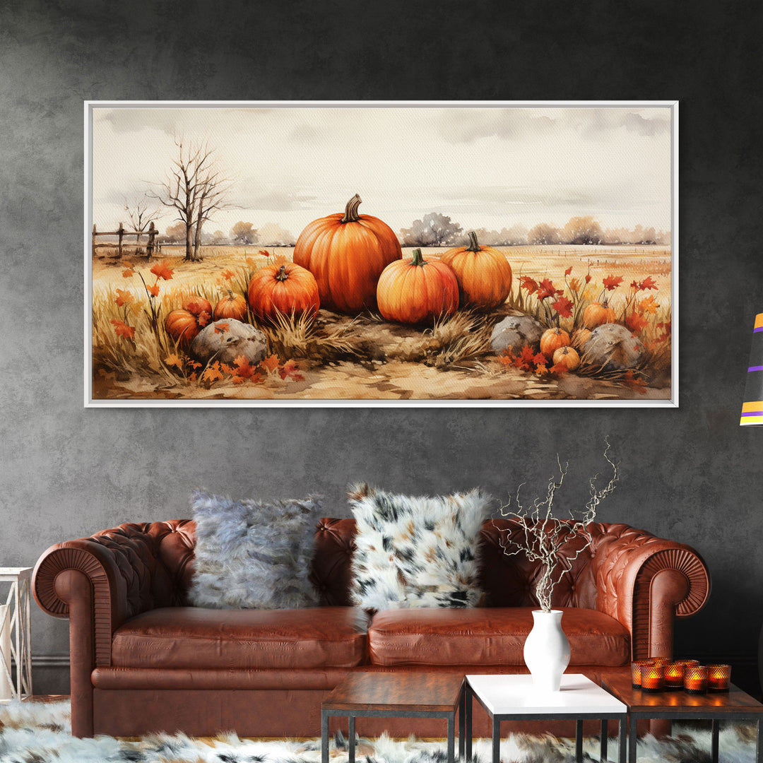 Pumpkins Stilll Life, Fall Decor, Farmhouse Wall Art, Framed Canvas Print, Vintage Inspired, Farmhouse Wall Art, Canvas Sign, Autumn Art