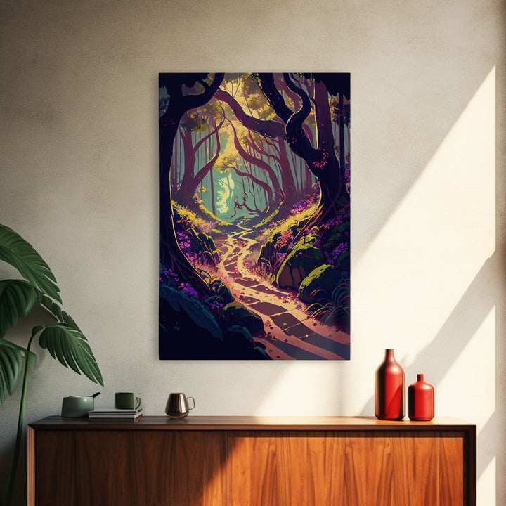 Path Into The Wood Forest Nature Trees Fine Art Print, Wall Decor, Wall Poster, Wall Art Print