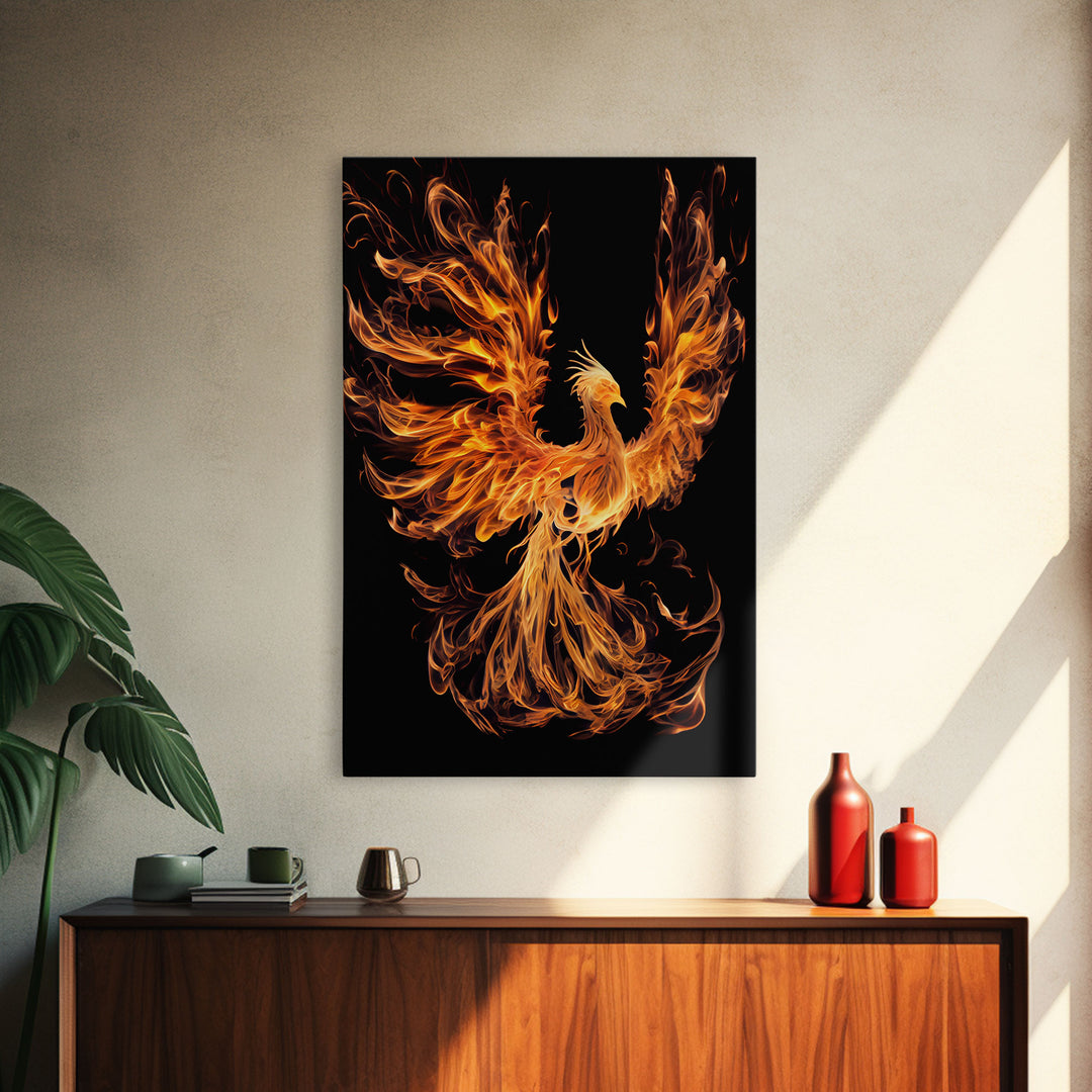 Canvas Print Of "The Phoenix" - Rebirth Art - Framed Canvas Art - Framed Wall Art - Incredibly Beautiful Phoenix Decor