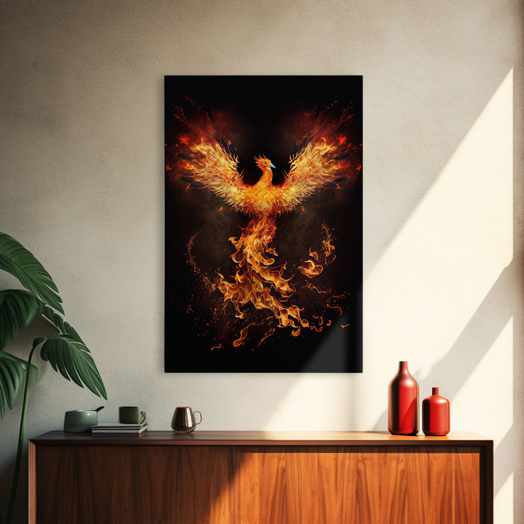 The Phoenix, Symbol of Renewal, Rebirth, Framed Canvas Art, Canvas Print, Canvas  Wall Art, Strength, Transformation and Renewal