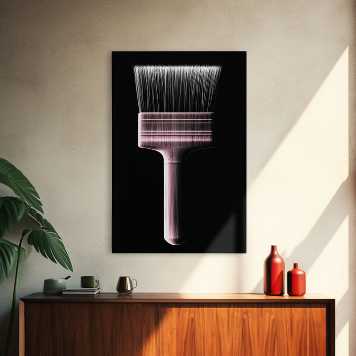 Paint Brush Wall Decor, Brush Art, Craft Room Wall Art, Minimalist Print, Wall Decor, Canvas Print, Wall Art, Framed Canvas