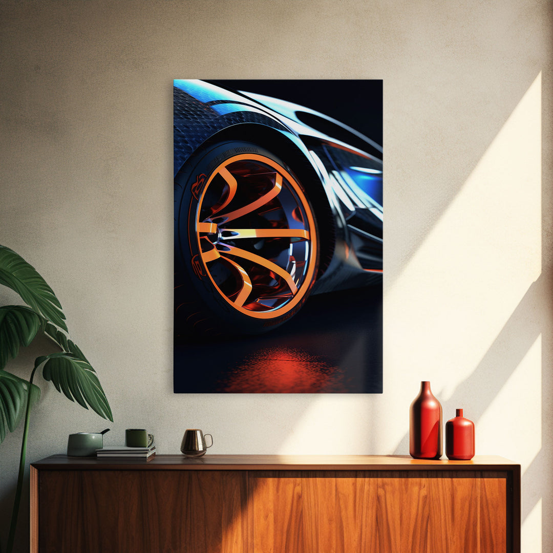 Car Guy Wall Art, Exotic Super Car Deep Dish Rims, Office or Man Cave Art, Automotive Photography, Sports Car Wall Art