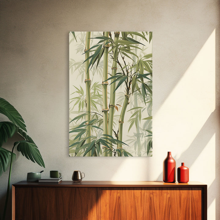 Minimalist Bamboo Wall Art Canvas Print, Zen / Meditation Decor