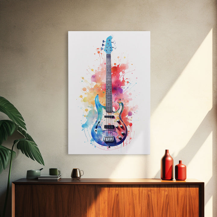 Electric Guitar Wall Art, Rock N Roll Decor, Graffiti Art, Splatter Art, Musician Gift Custom Guitar Art