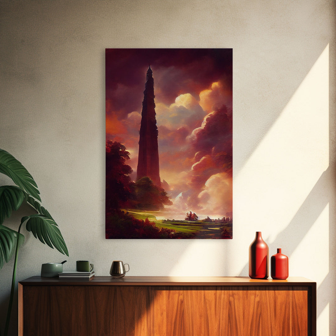 Dark Tower, High Fantasy Art Canvas Print, unique wall art, fantasy concept art