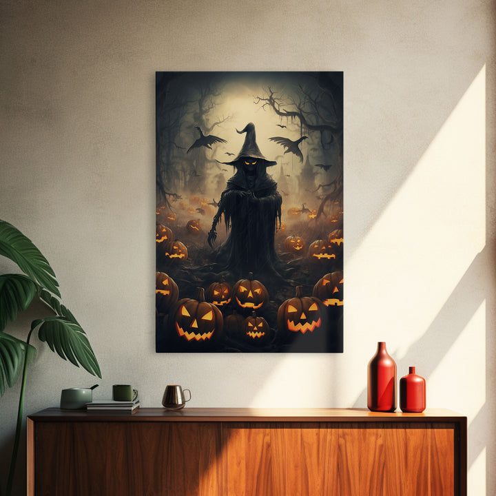 Halloween Art Print, Dark Fantasy Art, Dark Wall Art, Spooky Decor, Goth Decor, Canvas Print, Wall Art, Vertical Print, Creepy Wall Art