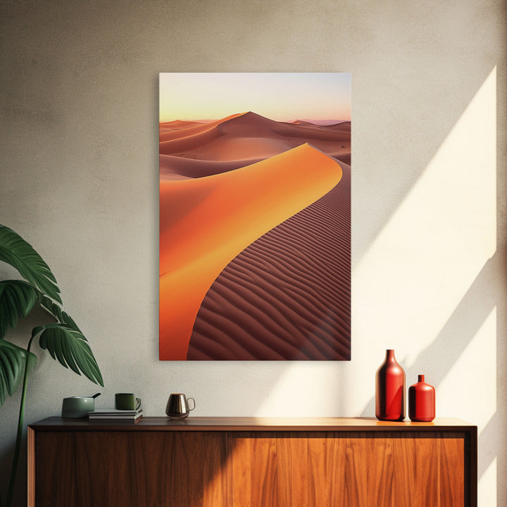 Desert Ladscape, Sand Dunes Art Print, Desert Art, Canvas Print, Wall Art, Vertical Art, Office Wall Decor, Landscape Print, Family Room Art