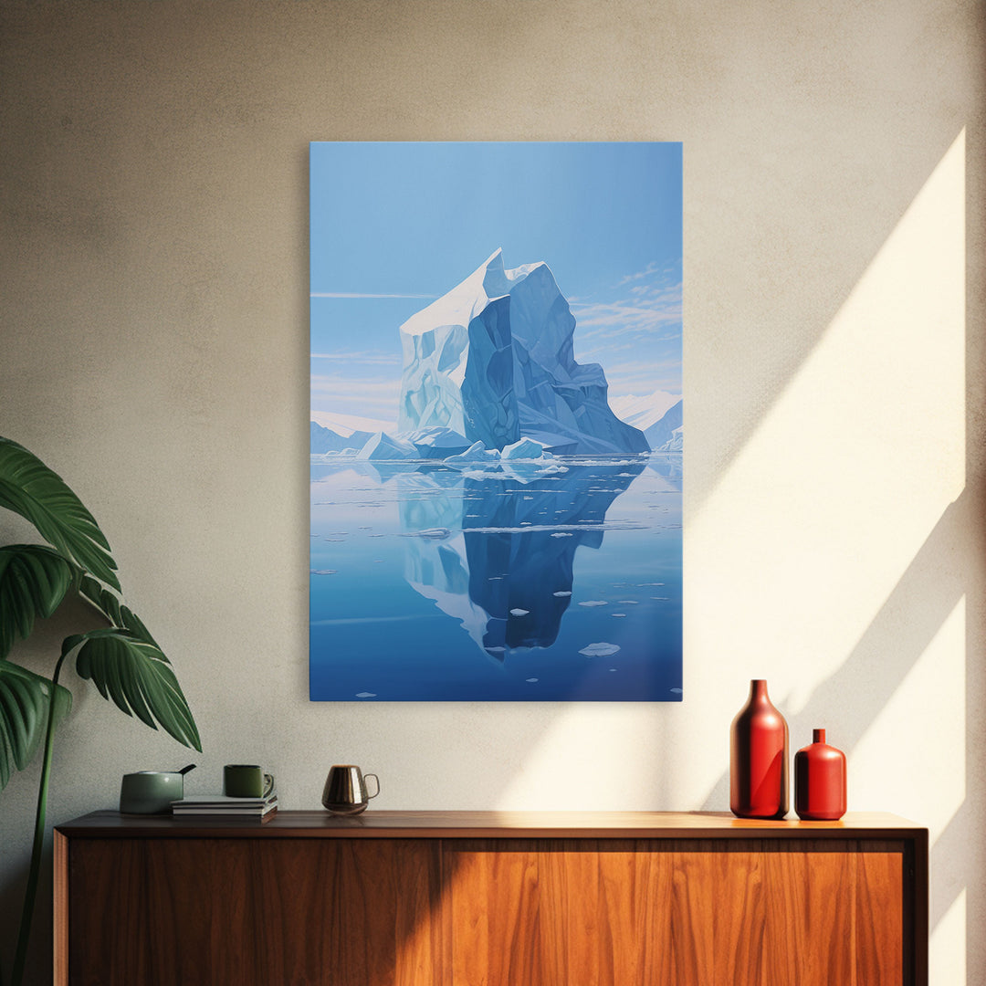Seascape Wall Print, Iceberg Wall Art, Iceland Wall Art, Canvas Print, Wall Art, Vertical Art, Living Room Wall Art, Gift Ideas, Room Decor