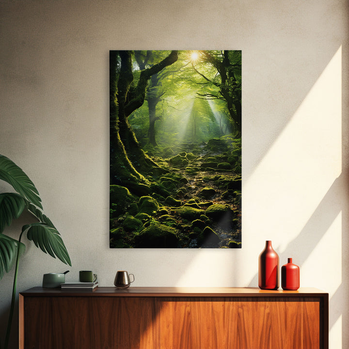 Forest Wall Art, Nature Prints, Trees Wall Art, Canvas Print, Wall Art, Vertical Art, Teacher Gift, Over Bed Wall Decor, Bookshelf Decor