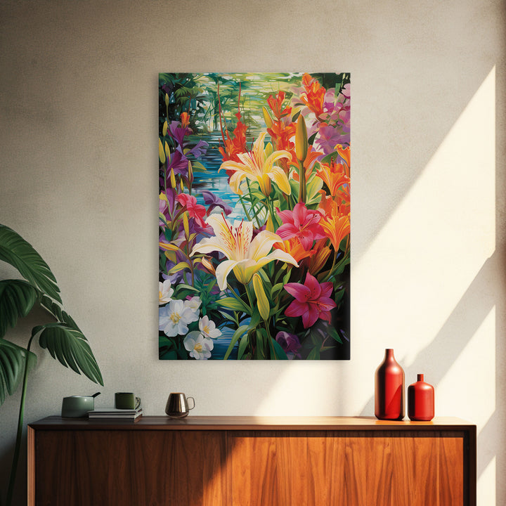 Flowers Wall Print, Floral Art, Calla Lily Print, Spring Art, Canvas Print, Wall Art, Vertical Art, Congratulations Gift, Country Home Art