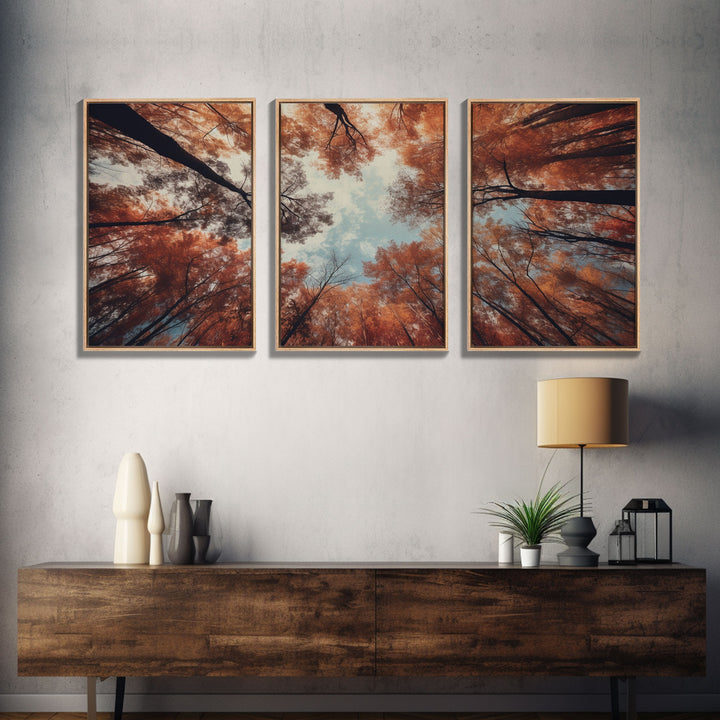 Trees Wall Art, Fall Art Print, Nature Print, Canvas Print, Wall Art, 3 Piece Wall Art, Farmhouse Wall Decor, Living Room Art, Office Prints