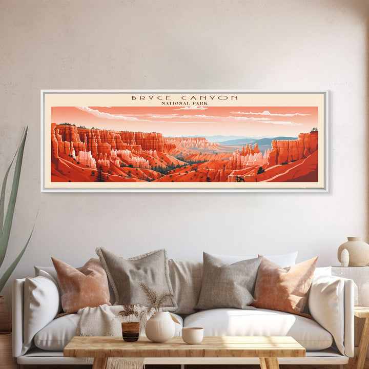 Bryce Canyon National Park, Panoramic Utah Travel Art, National Park Print, Minimalist Travel Art, Midcentury Modern Style Landscape