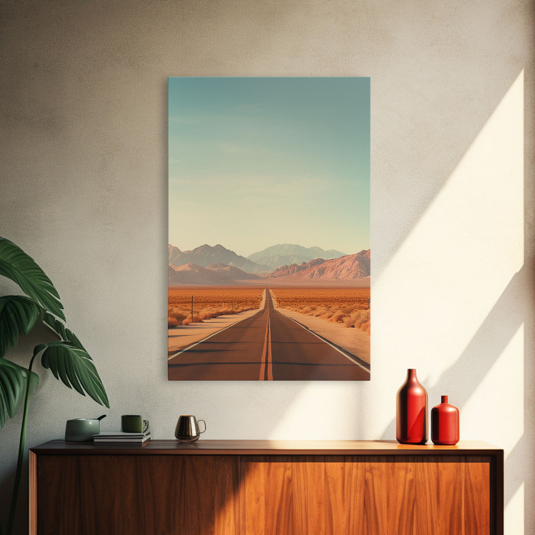 Desert Landscape, Desert Wall Art, Mountains Wall Art, Canvas Print, Wall Hanging, Portrait Art, Home Decor Prints, Office Wall Decor