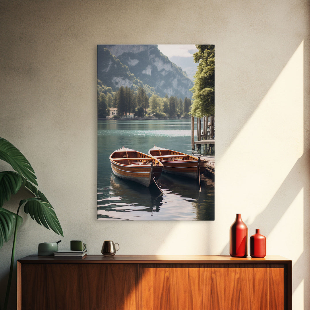 Paddle, Boat, Lake Wall Art, Canvas Print, Wall Hanging, Portrait Art, Lake House Wall Art, Couples Gift, Bookshelf Decor, Nature Print