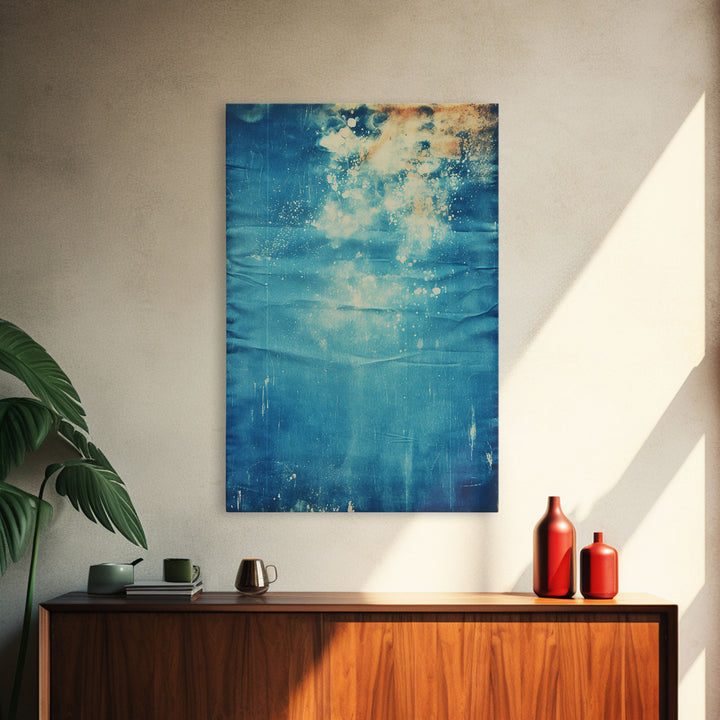 Denim Canvas Print Wall Art, Tie Dye Denim Texture Print On Canvas, Unique Wall Art, Boho Style Art, Minimalist Wall art