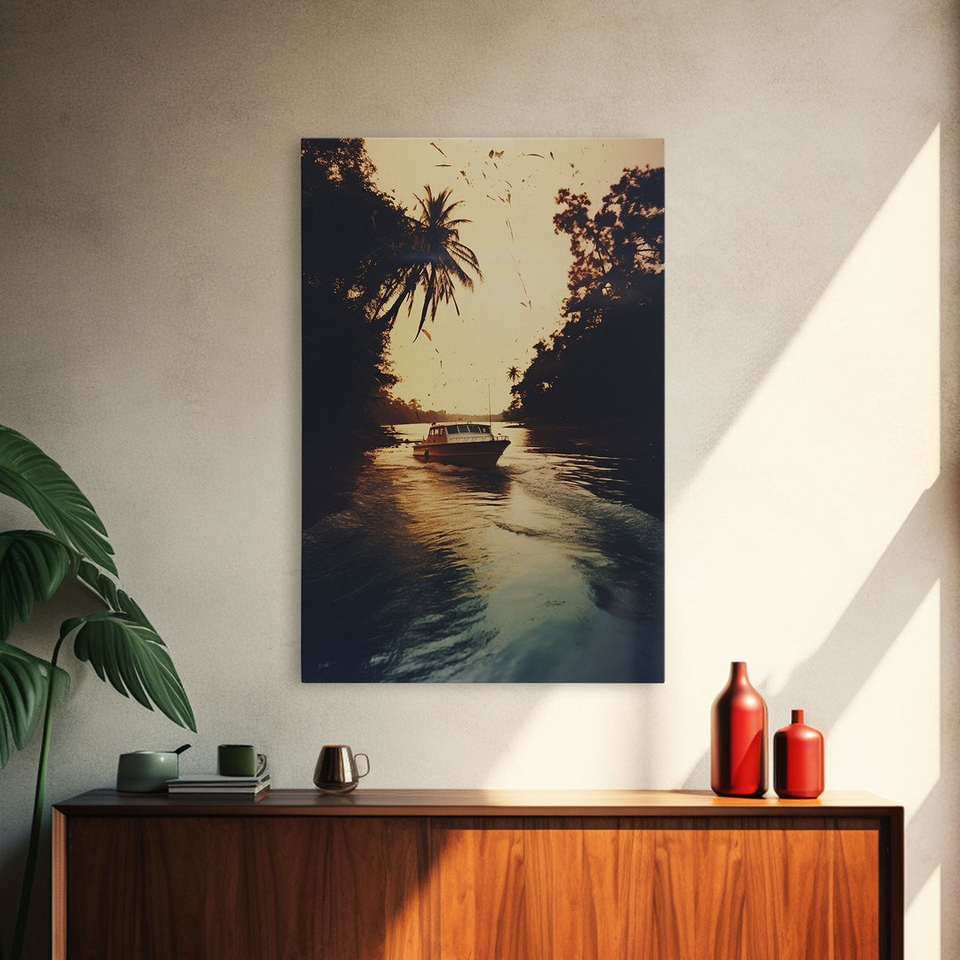 Boat Art, River Wall Art, Adventure, Canvas Print, Wall Hanging, Portrait Art, Nature Wall Art, Gift For Boss, Office Wall Art, Room Decor