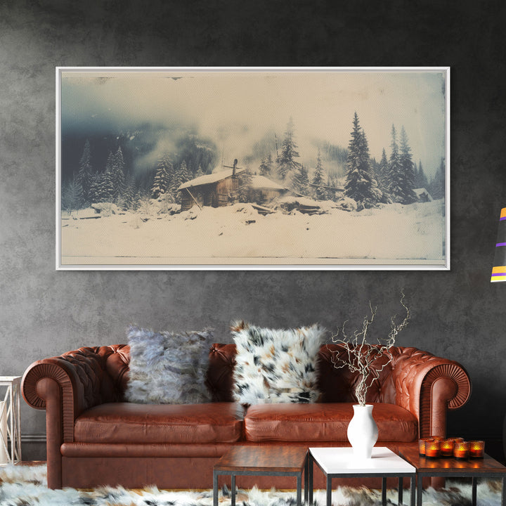 Snowed In - Framed Canvas Print - Winter Decor - Winter Art - Holiday Decor - Farmhouse Decor - Farmhouse Rustic Art - Winter Centerpiece