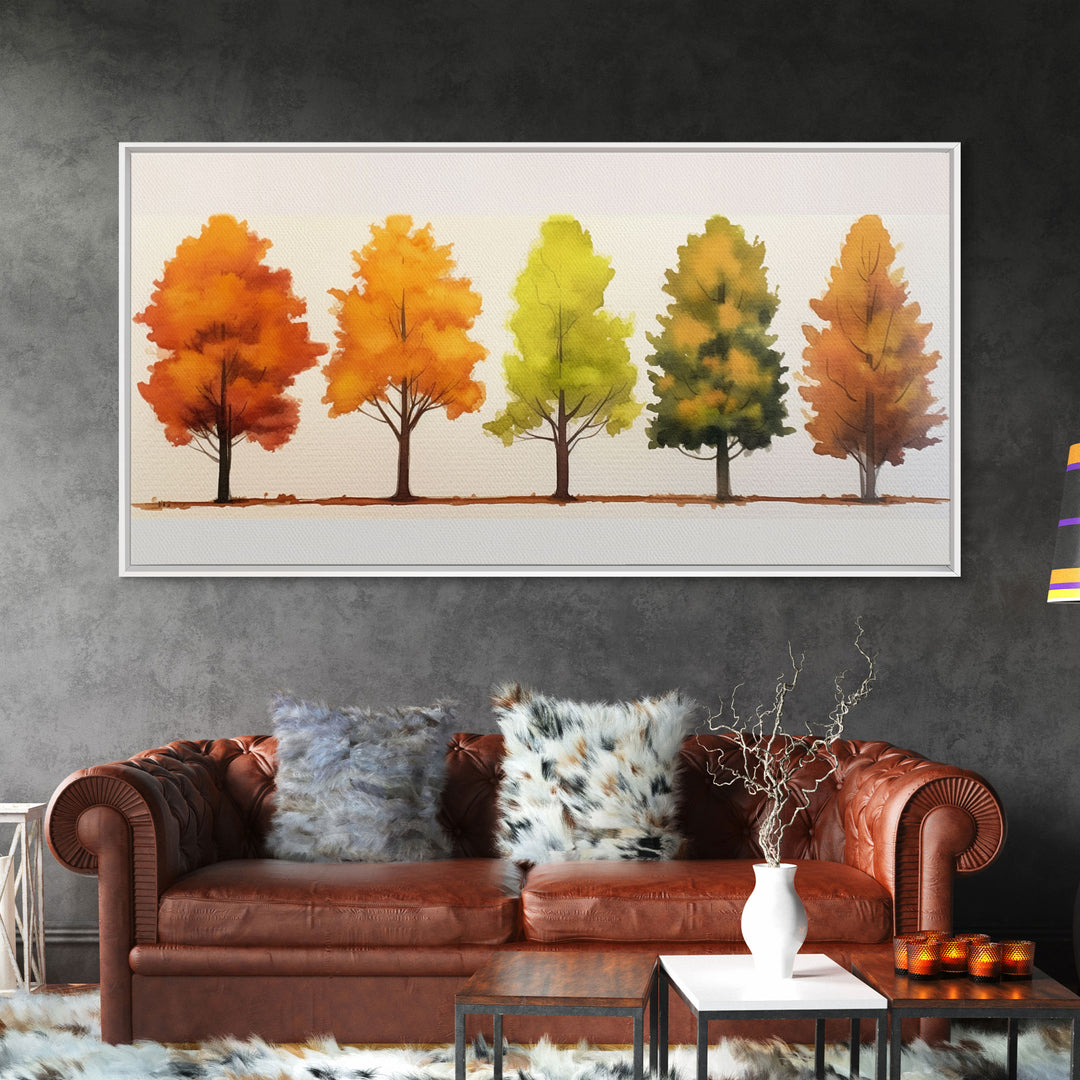Fall Leaves Color Change Sign / Framed Canvas Print / Rustic Home Decor / Fall Decor / Autumn Thanksgiving Wall Art / Fall Centerpiece