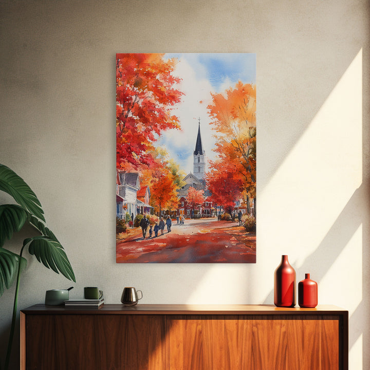 Rustic Red Barn And Tractor In Fall Landscape Framed Canvas Print Autumn Farmhouse Wall Art Seasonal Country Decor Holiday Wall Art