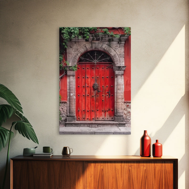Change1 Mexican Wall Art, Framed Canvas Print, Old Town Mexico Architecture Wall Art, Framed Art