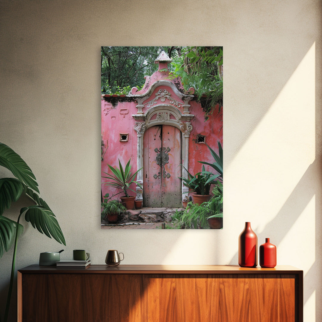 Change675 Architecture Print, 19th Century Architecture Photography, Mexico City Wall Art, Wood Framed Canvas Print
