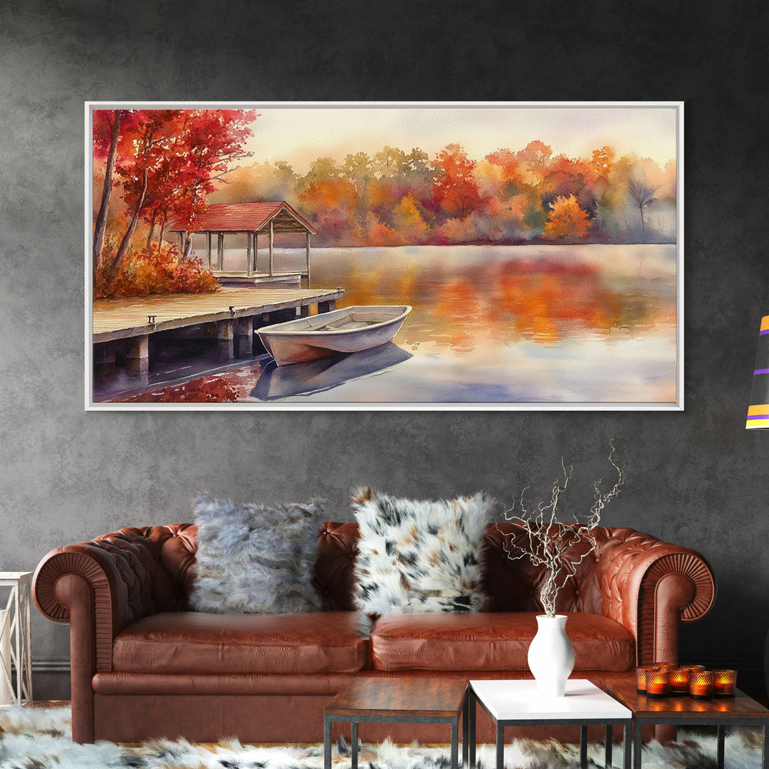 Autumn's Reflections - holiday decor, watercolor Christmas, Christmas wall art, winter wall art, holiday art gift