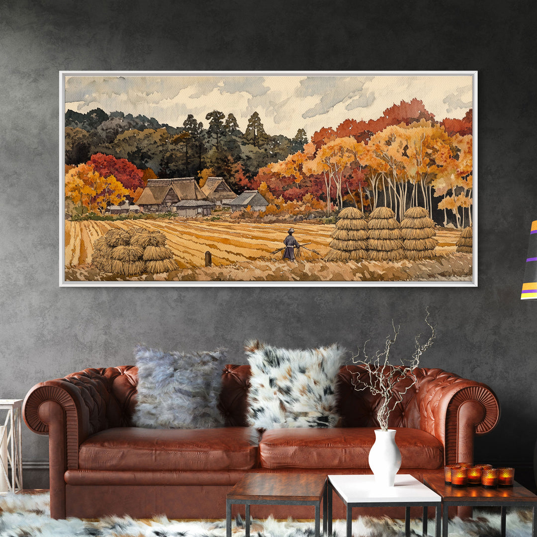 Harvest in Autumn Glory - holiday decor, rustic Christmas decor, country Christmas decor, Christmas scene art, seasonal wall art