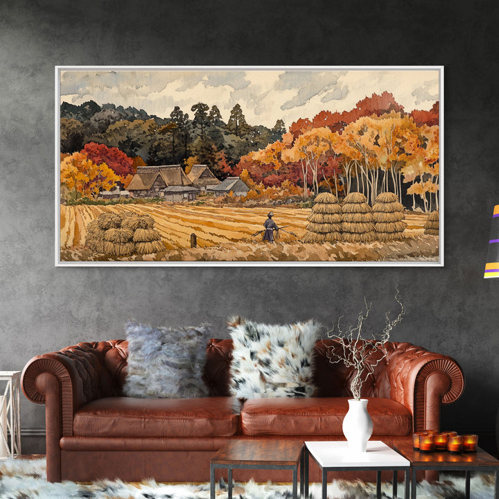 Harvest in Autumn Glory - holiday decor, rustic Christmas decor, country Christmas decor, Christmas scene art, seasonal wall art