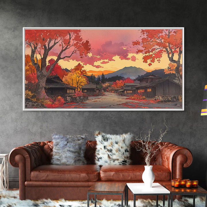 Fall farmhouse wall art, moody landscape, canvas print, rustic Christmas decor, holiday decor, gallery wall, seasonal wall art