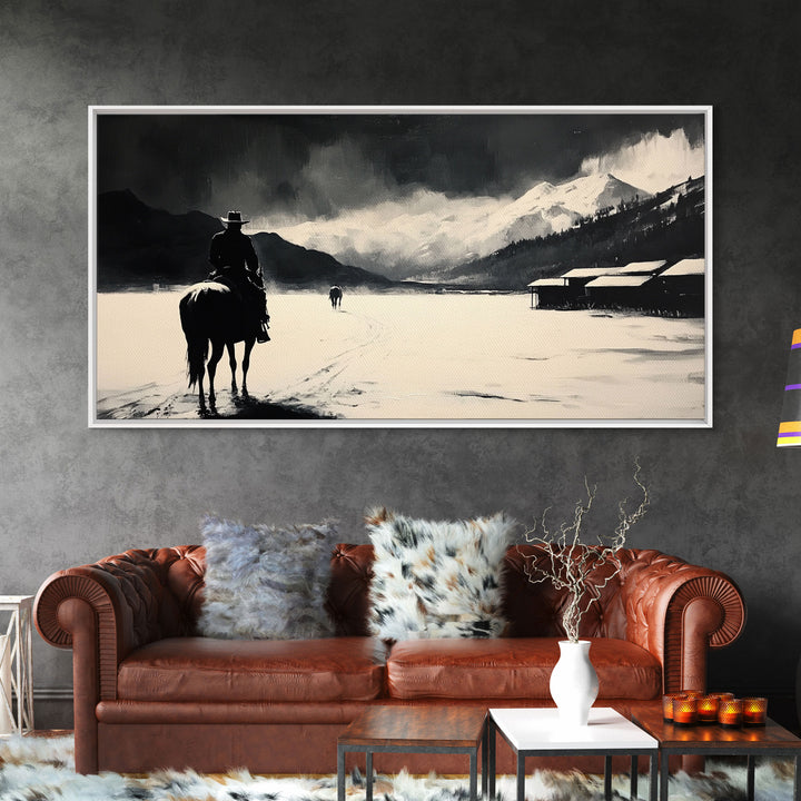 Retro-inspired Framed Canvas Print of a woman in a pink cowboy hat with a pumpkin, vintage fall decor and seasonal wall art for any space