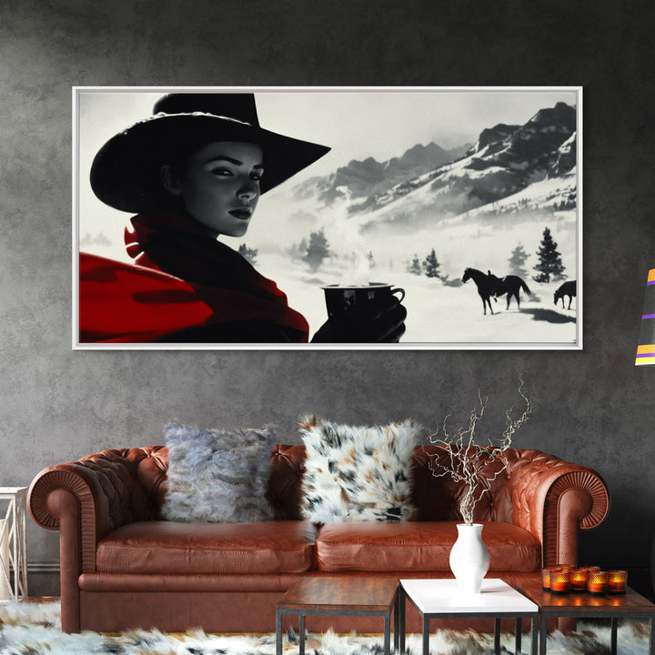 Cozy Cottage in Misty Autumn Countryside Framed Canvas Print, Perfect Rustic Artwork to Bring Warmth and Tranquility Into Your Home