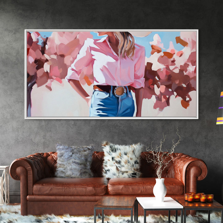 Framed Canvas Print autumnal trees vivid seasonal colors, calm landscape with nature scenery, farmhouse autumn or Christmas decor wall art