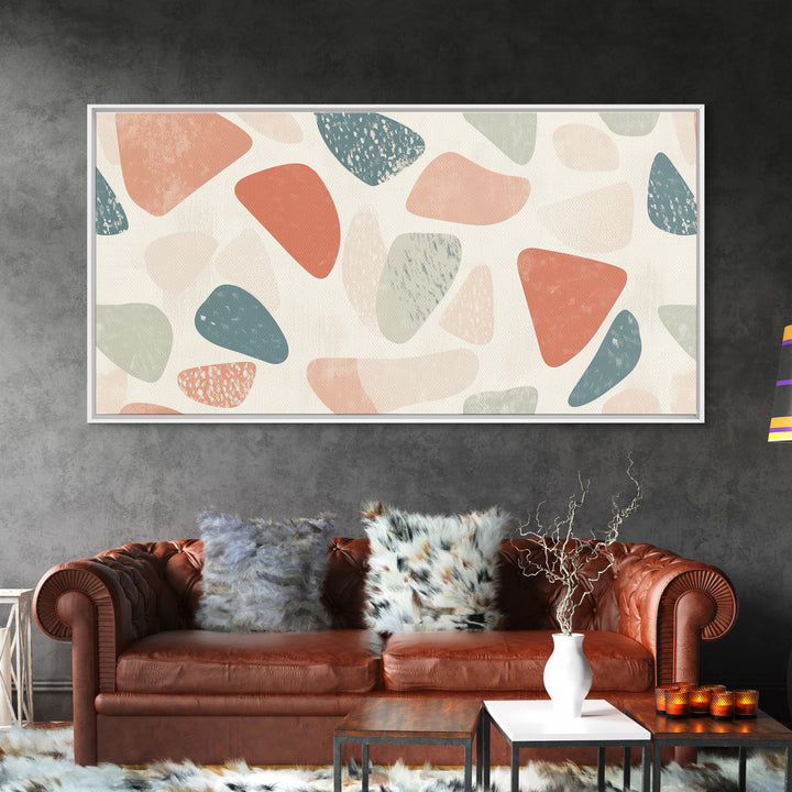 Abstract Shapes Geometric Wall Art Canvas Print, MCM Style Home Decor, Above Sofa Art Home Decor