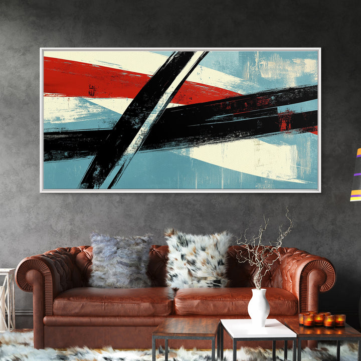 Brush Strokes - Canvas Print - Midcentury Modern Wall Art - Wood Framed Art - Home Decor