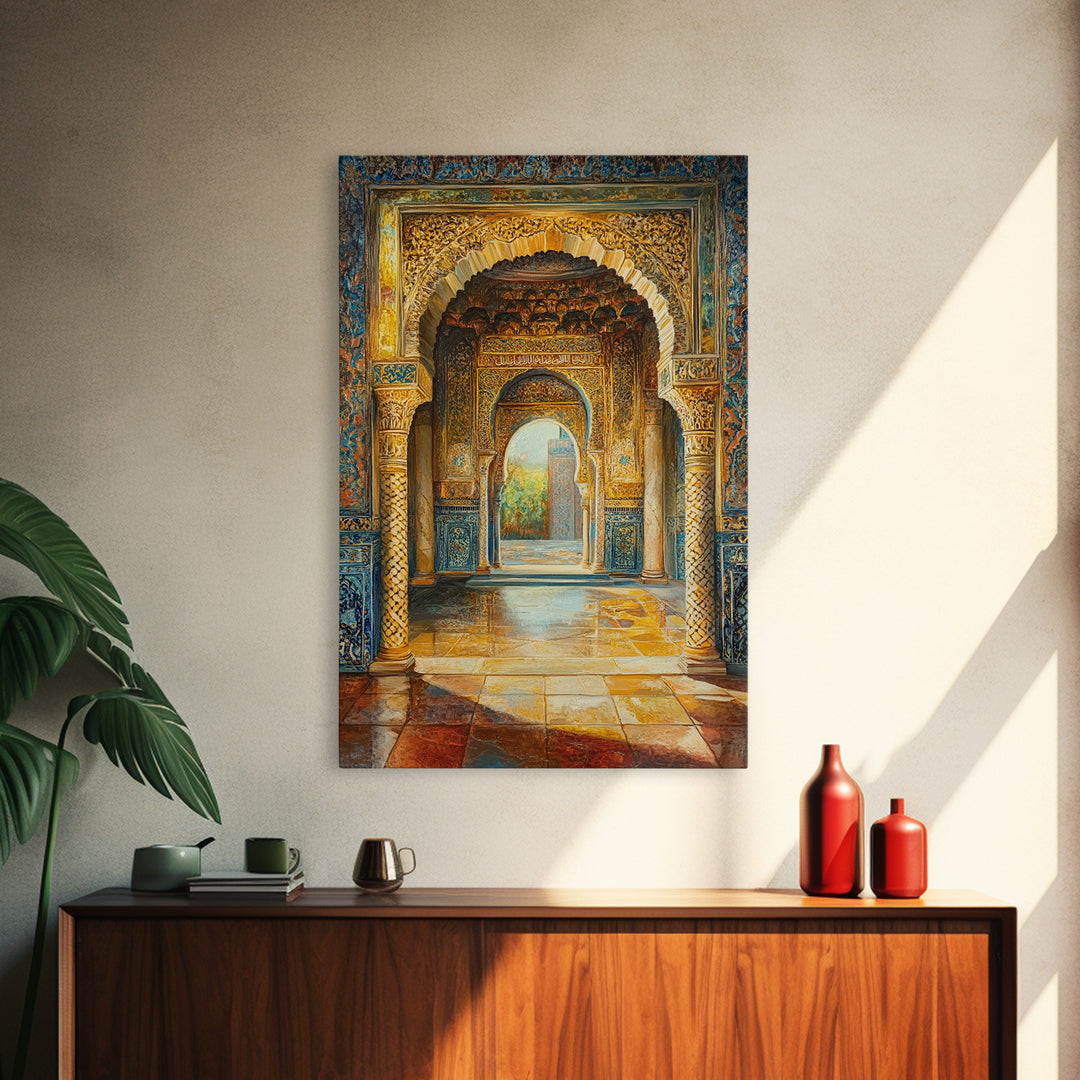 Painting Print of a Morrocan Scene, Moroccan Style Artwork, Moroccan Painting, Arabic Inspired Wall Art