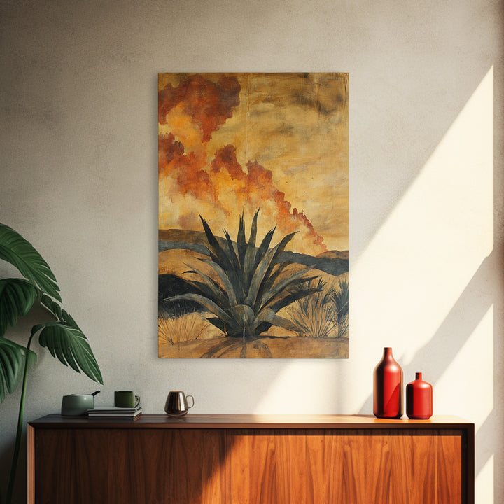 Abstract Agave Painting Print, Chicano Decor, Agave Wall Art, Rustic Farmhouse Decor, Mexicano Art, Agave Wall Art, Southwestern Art