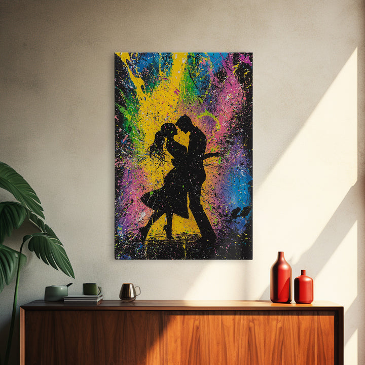 Couple Dancing Painting Canvas Print, Wood Frame Art, Couple Painting, Art For Couples, Wedding Gift, Engagement Gift Idea