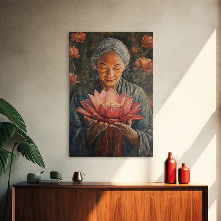 Bahai Wall Art Framed Canvas Print, Retro Abstract Wall Art, Living Room Decor