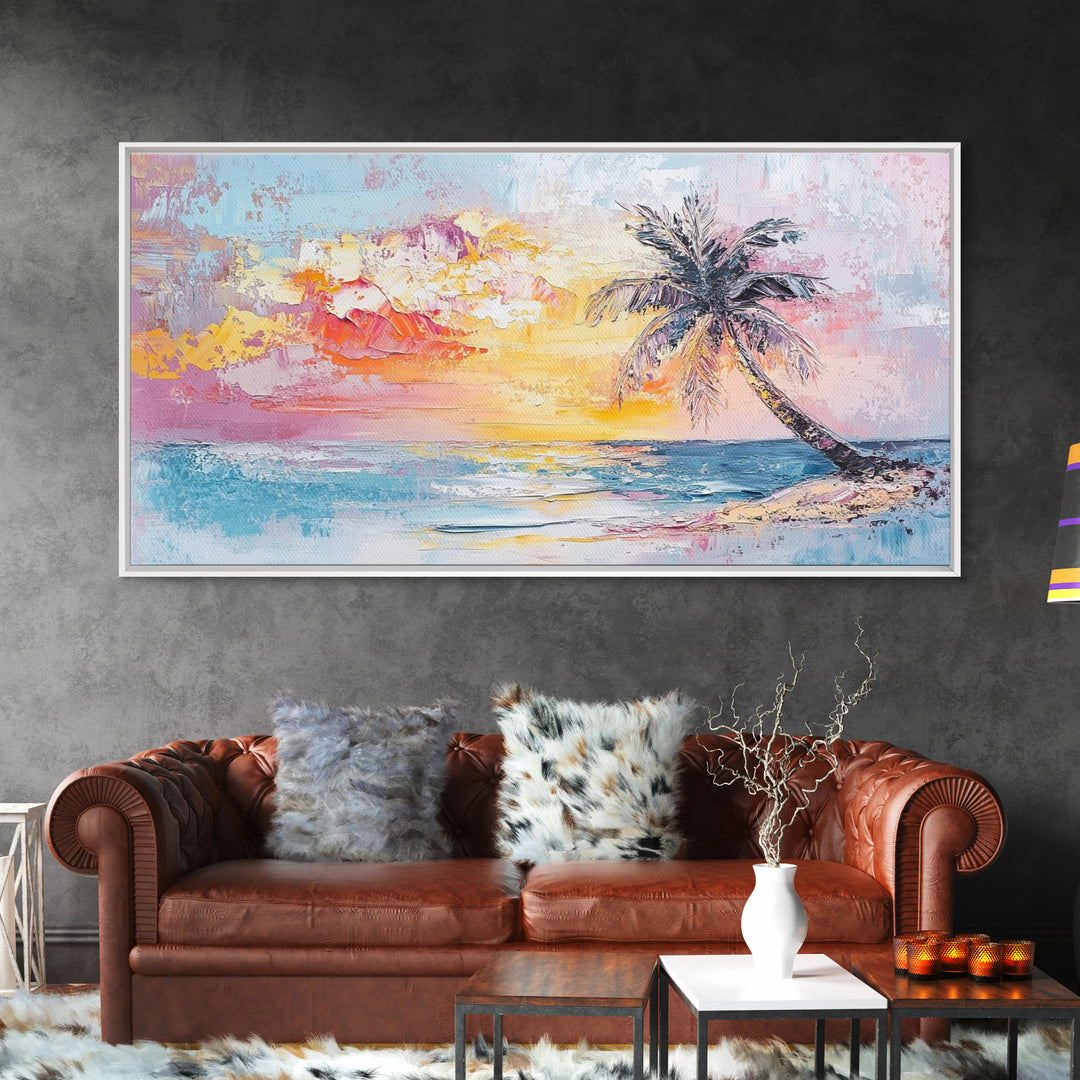 Nautical Seascapes Oil Painting Canvas Print, Nautical Landscape Painting, Beach house or Lake house art, Above Sofa Art, Sunset Painting