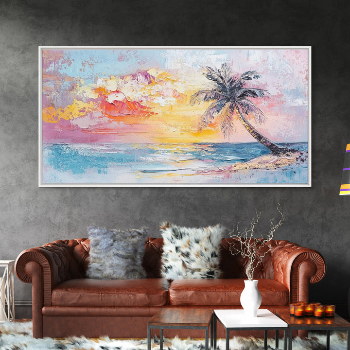 Nautical Seascapes Oil Painting Canvas Print, Nautical Landscape Painting, Beach house or Lake house art, Above Sofa Art, Sunset Painting